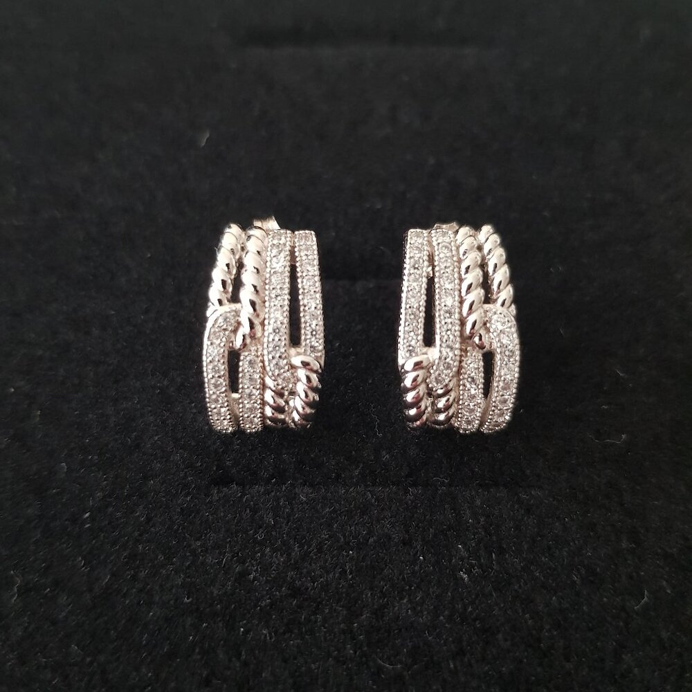Sterling silver and cubic zirconia earrings